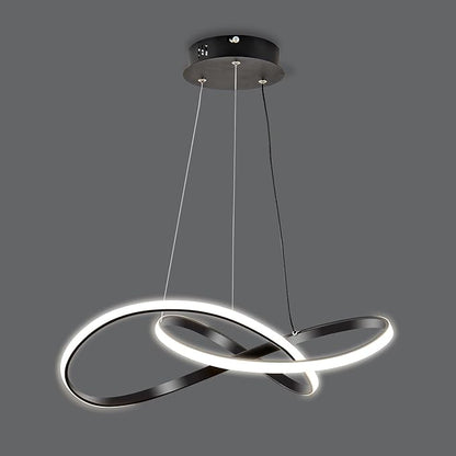 Modern LED Pendant Light Fixture，Black Contemporary Ceiling Hanging Fixture with Irregular Ring Lights for Dining Living Room Bedroom Kitchen Island Cafe（4000K，Neutral Light ）