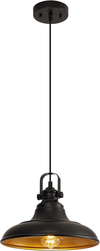 Black Pendant Lighting for Kitchen Island,Matte Blacks Farmhouse Pendant Lights Kitchen Island,Hanging Lighting Fixtures for Kitchens Dinning Room Bedroom Hallway,1 Pack