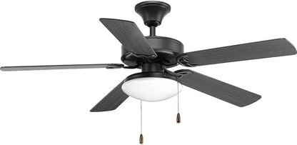 Progress Lighting 2-Light Ceiling Fan Light Kit for AirPro Collection Ceiling Fans, Modern Tranisitonal Style with Wide Low Profile Opal Glass Diffuser, Includes 2 LED Light Bulbs, Graphite