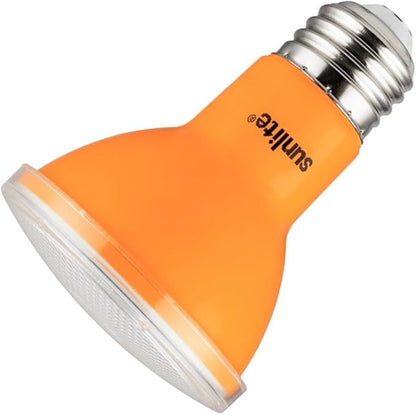Sunlite 81469 LED PAR20 Colored Recessed Light Bulb, 3 Watt (50w Equivalent), Medium (E26) Base, Floodlight, ETL Listed, Amber, 1 Count