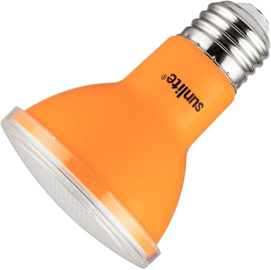 Sunlite 81469 LED PAR20 Colored Recessed Light Bulb, 3 Watt (50w Equivalent), Medium (E26) Base, Floodlight, ETL Listed, Amber, 1 Count