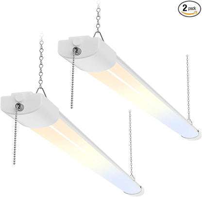 ALUSSO® LED Shop Lights 4FT for Garage, 6000LM Super Bright, Adjustable 2700K-6500K Color Temperature, 120V, Warm to Cool Daylight Linkable Shop Lights for Workshop, 2 Pack