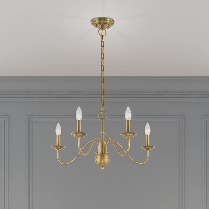 Livex Lighting 5 Lt Antique White Chandelier
