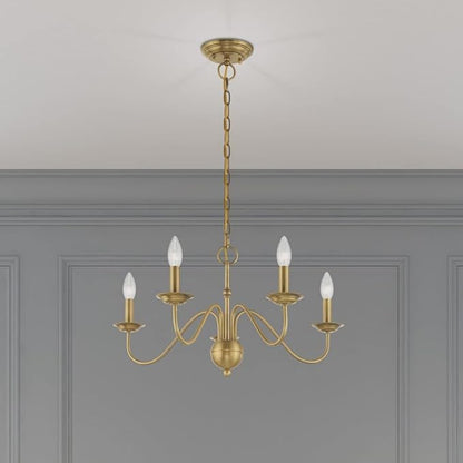 Livex Lighting 5 Lt Antique White Chandelier