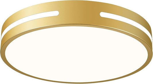 Modern Gold Flush Mount Ceiling Light Mid-Century LED Ceiling Light Bedroom Light Fixture Minimalist Ceiling Lamp for Living Room Kitchen Hallway Bedroom 15.75 Inch