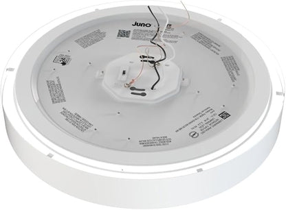 Juno 17 Inch Round LED Flush Mount Ceiling Light, Solana Series Low Profile Modern Ceiling Light Fixture, 5-in-1 Switchable White Color Temperature, Dimmable, Matte White