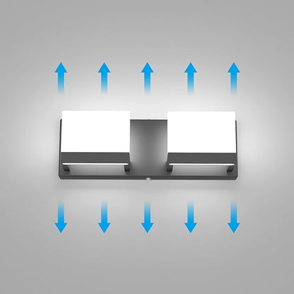Tipace LED Dimmable Bathroom Vanity Light - 2 Lights Frosted White Acrylic Up and Down Fixture Over Mirror (6000K)