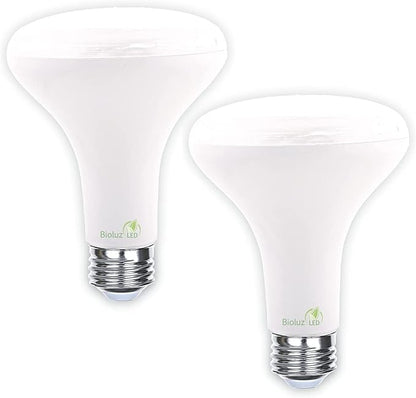 Bioluz LED Grow Light Bulbs, Full Spectrum 3000K BR30 Floodlight Bulbs for Indoor Plants, 9W, Low Heat & Energy Efficient, 2-Pack