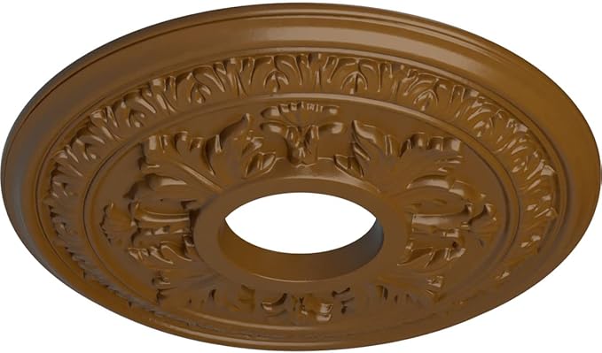 Ekena Millwork CM15BASTF 15-3/8" x 4-1/4" x 1-1/2" Baltimore Ceiling Medallion, Smokey Topaz