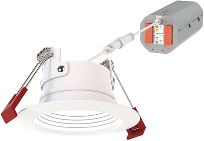 Juno WF2 Dreg B ALO25 SWW5 90CRI 120 MW M6 Canless Wafer Recessed LED Downlight, Deep Regressed Baffled Trim Style, 2-Inch, Matte White