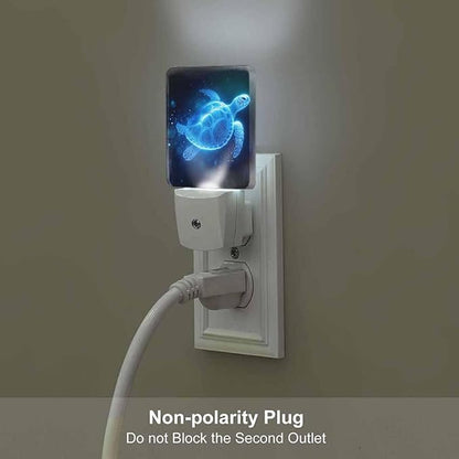 Sea Turtle Night Light Plug-into Wall Ocean Milky Way Nightlight Lamp with Dusk to Dawn Sensor, Led Lamp 0.5W Energy Efficient for Home Decor