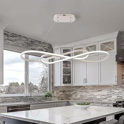 Led Pendant Lights for Kitchen Island Pendant Light Dining Room Chandelier Light Fixture, Dimmable Modern Led Chandelier,Adjustable Height Music Note Shape Modern Ceiling Light Fixture