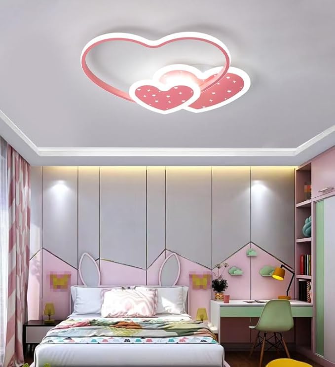 Led Modern Ceiling Light Fixture Kids Room Flush Mount Dimmable Ceiling Lights with Remote Cartoon Ceiling Lamp for Girl Boy Baby Living Room Bathroom Kitchen
