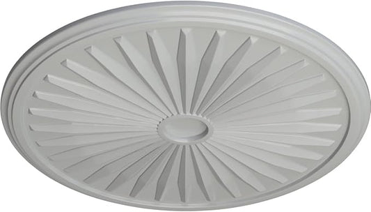 33 1/8"OD x 3 1/2"ID x 1 3/8"P Leandros Ceiling Medallion (Fits Canopies up to 5"), Hand-Painted Frost