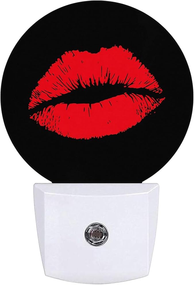 Red Lip Woman Night Light Plug-in Sleep Lamp Led Dusk to Dawn Night Light for Bedroom