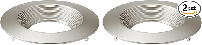 Kichler Direct-to-Ceiling Recessed Decorative Trim 6 inch Round Brushed Nickel, 1 Count (Pack of 2)