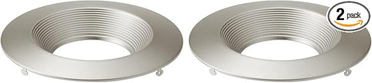 Kichler Direct-to-Ceiling Recessed Decorative Trim 6 inch Round Brushed Nickel, 1 Count (Pack of 2)