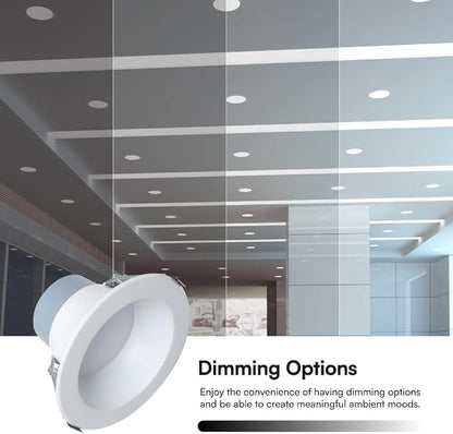 Euri Lighting DLC6C-16W203swej, 6” Commercial Downlight 120-277v, CCT (27/3/35/4/5) & Watt (7/10/16) Tunable, 0-10V DIM, 90+ CRI, Wet Rated, IC-Rated, UL, T24, JA8, Energy Star, 3YR, 50K HR WTY
