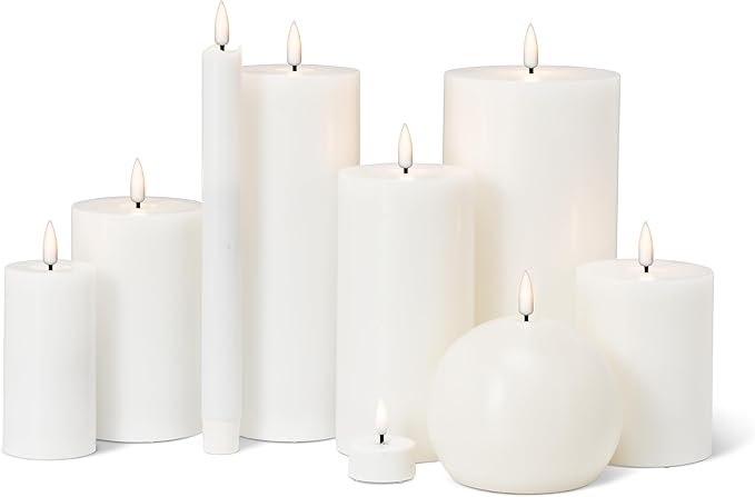 Abbott Collection Wax LED Flameless Pillar Candle - White (3x5 H)