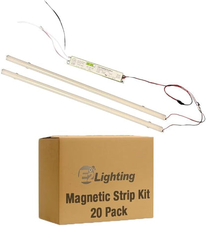 E2 LIGHTING Retrofit Kit 4ft LED 40W, Magnetic Linear Strip, Fluorescent to LED Conversion Kit 3500K, 2x4ft Panel Light Tube, 5400LM Warm White, 0-10V Dimmable, Office Use (3500K-20 Pack)