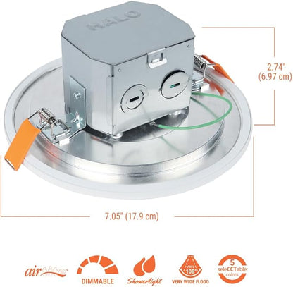 HALO CJB 6 inch 5CCT Canless Recessed Integrated LED Downlight with Attached JBOX 12 Pack