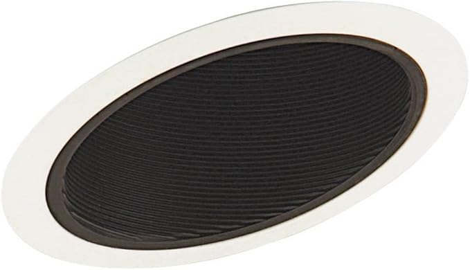 Juno Lighting Group 614B-WH 6-Inch Standard Slope Downlight Black Baffle, Black/White Trim, 6 inches