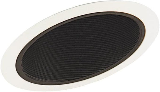 Juno Lighting Group 614B-WH 6-Inch Standard Slope Downlight Black Baffle, Black/White Trim, 6 inches