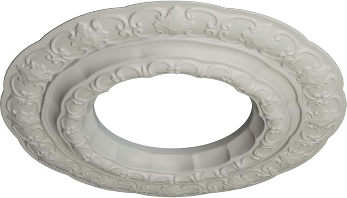 Ekena Millwork CM15LIPCF 15-3/8" x 7" x 1" Lisbon Ceiling Medallion, Pot of Cream