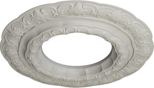 Ekena Millwork CM15LIPCF 15-3/8" x 7" x 1" Lisbon Ceiling Medallion, Pot of Cream