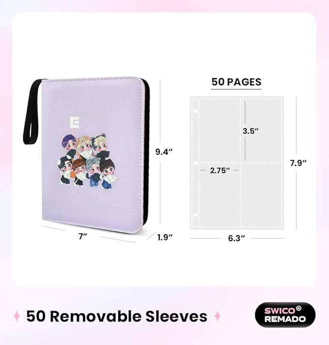 Cute Photocard Binder 400 Pockets Photocard Holder Book with Sleeves Photo Album for Lomo Cards