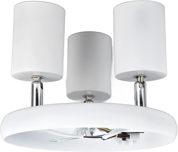 Spotlight Fixture, Adjustable Flexible Rotation Lamp Holder for Showrooms for Living Rooms for Exhibition Halls(Three Round White)