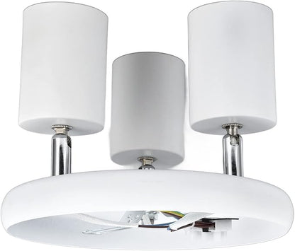 Spotlight Fixture, Adjustable Flexible Rotation Lamp Holder for Showrooms for Living Rooms for Exhibition Halls(Three Round White)