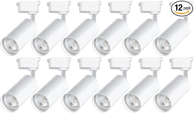 Ultra-Bright H Type Track Lighting White Heads, 12PCS 3000K Warm White 20W 2400lm for Accent Lighting, Dimmable LED Track Lighting Ceiling Spotlight Fixture