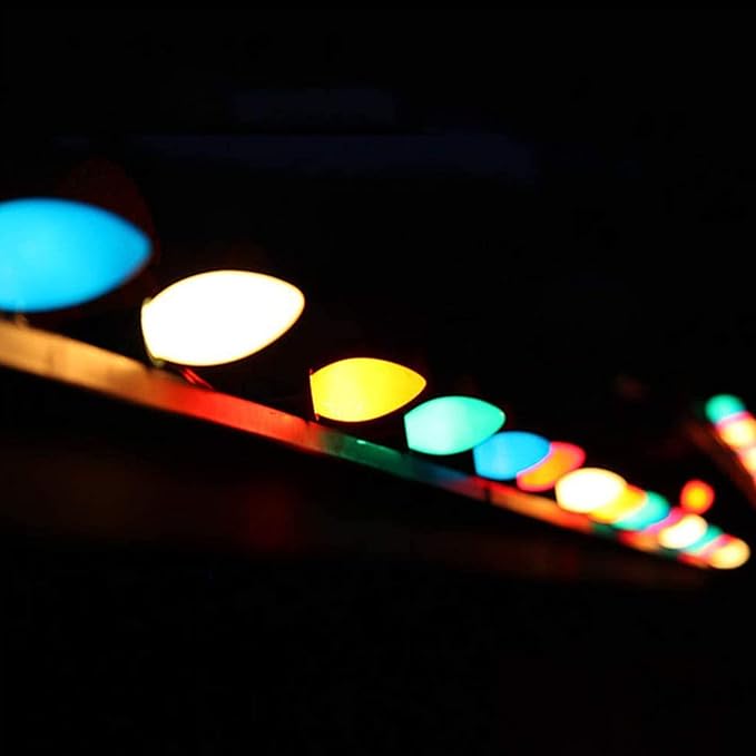 C7 Christmas Lights Outdoor 25Ft LED Christmas String Lights with 27 Multicolor LED Bulbs(2 Spare), Vintage Colorful String Lights for Garden Wedding Party Xmas Decoration, Green Wire