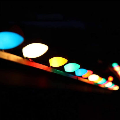C7 Christmas Lights Outdoor 25Ft LED Christmas String Lights with 27 Multicolor LED Bulbs(2 Spare), Vintage Colorful String Lights for Garden Wedding Party Xmas Decoration, Green Wire