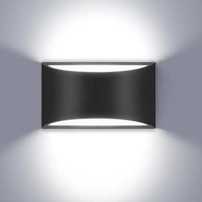Black Modern LED Wall Sconce,Cool White 6000K Indoor Wall Lights 1 Pack Hardwired Up and Down Wall Mount Light for Bedroom Living Room Bathroom Hallway Entryway Stairwell (with G9 Bulbs)