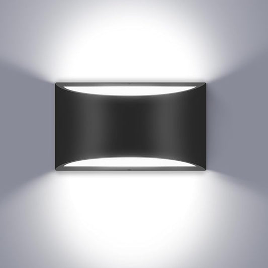 Black Modern LED Wall Sconce,Cool White 6000K Indoor Wall Lights 1 Pack Hardwired Up and Down Wall Mount Light for Bedroom Living Room Bathroom Hallway Entryway Stairwell (with G9 Bulbs)