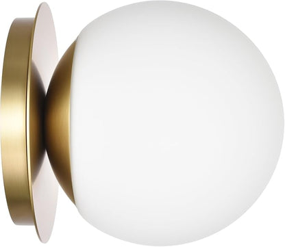 Wall Sconces, 1 Light Modern Globe Sconce in Aged Brass, Wall Light for Bedroom Bathroom Living Room & Hallway Vanity Lighting, Ceiling Light Fixture
