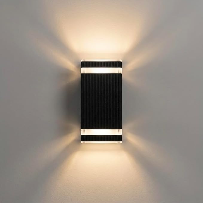 Wired Lights Outdoor Waterproof IP65 Wall Light Super Bright Starburst Shadow Pattern 2 x GU10 Sockets, 1 Pack Professional Landscape Lighting for Garden, Yard, Patio & Walkway