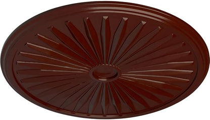 Ekena Millwork CM33LEBMF - 33 1/8"OD x 3 1/2"ID x 1 3/8"P Leandros Ceiling Medallion (Fits Canopies up to 5") - Ceiling Medallion, Brushed Mahogany