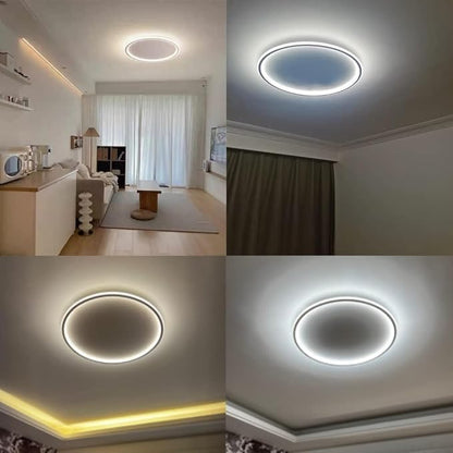 Dimmable LED Ceiling Light Fixture Flush Mount,12" Modern Round Recessed Ceiling Lamp with APP Adjustment,White 3000K-6000K Ceiling Lamp 33W Close to The Ceiling Lighting Living Room Bedroom