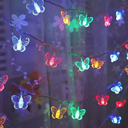 Butterfly Curtain Lights, 13ft 96 LED USB Window Fairy Lights 16 Butterflies 8 Modes Firefly Twinkle Timer String Lights with Remote for Room Bedroom Wall Ceiling Party Wedding Christmas