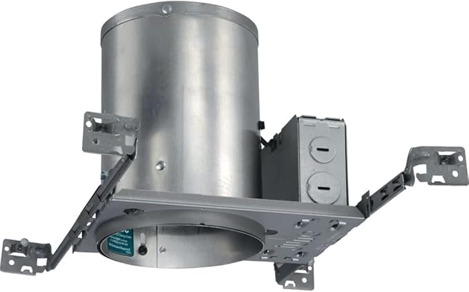 Juno 5 Inch Incandescent Ceiling Light Housing for New Construction, IC Rated Recessed Light, Adjustable Bar Hangers, Damp Location UL Listed Can Lighting, Includes Push-in Electrical Connectors