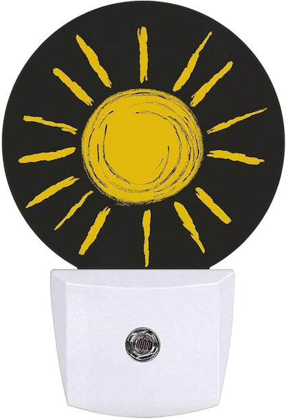Sun Sunshine Painting Night Light Auto Sensor Led Dusk to Dawn Lamp Home Decor for Men Women