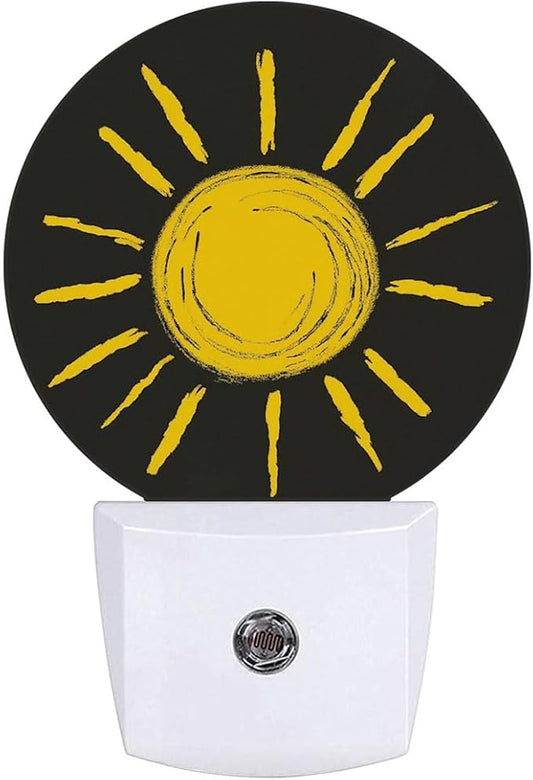 Sun Sunshine Painting Night Light Auto Sensor Led Dusk to Dawn Lamp Home Decor for Men Women