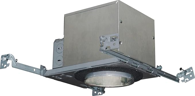 Juno 4 Inch Incandescent Ceiling Light Housing for New Construction, IC Rated Recessed Light with Adjustable Bar Hangers and E26 Socket, Damp Location UL Listed Can Lighting