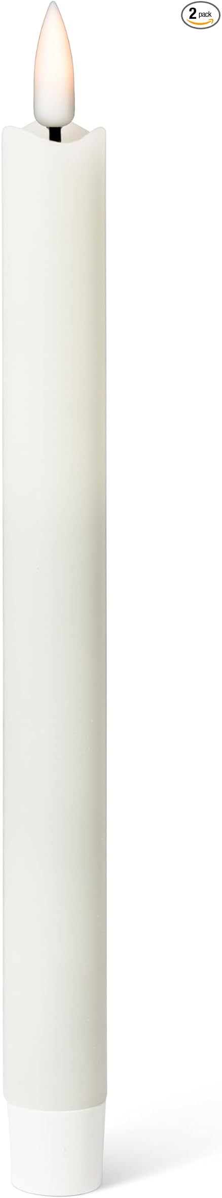 Abbott Collection Wax LED Flameless Taper Candle. Set of 2 - Sand (9.5" H)
