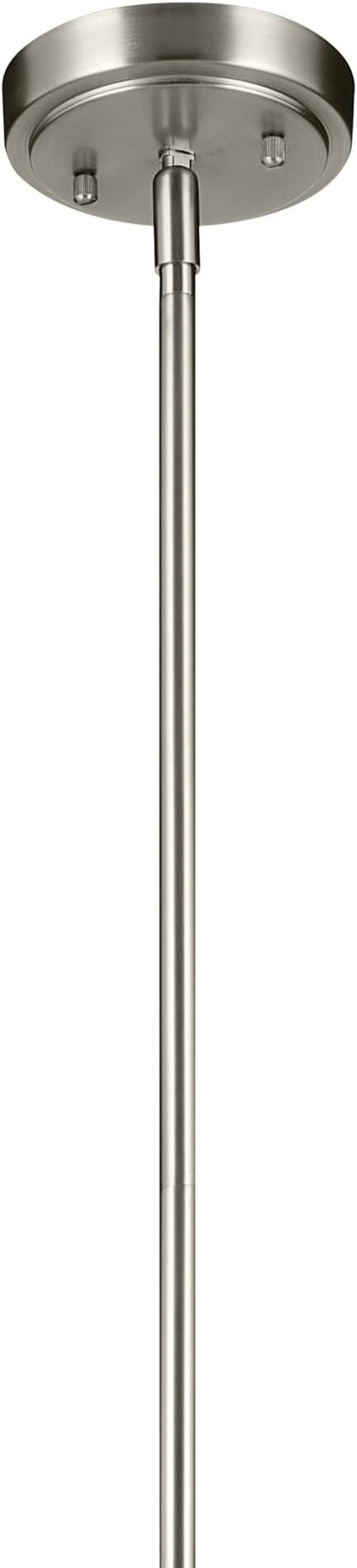 Kichler Everly 1-Light Bell Pendant Light Fixture with Clear Seeded Glass in Brushed Nickel for Kitchen Island, Dining Room, or Home Bar (17.75" x 8.75"), 42047NICS