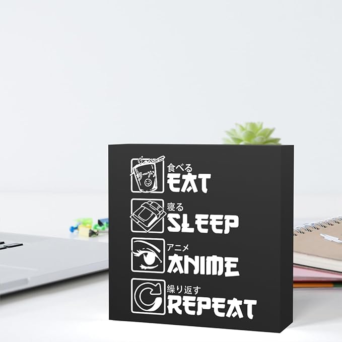 Anime Decor, Anime Room Decor Wood Sign, Girls Anime Gifts Rustic Anime Lovers Wooden Sign for Home Living Room Girl Bedroom Decoration Gifts for Women