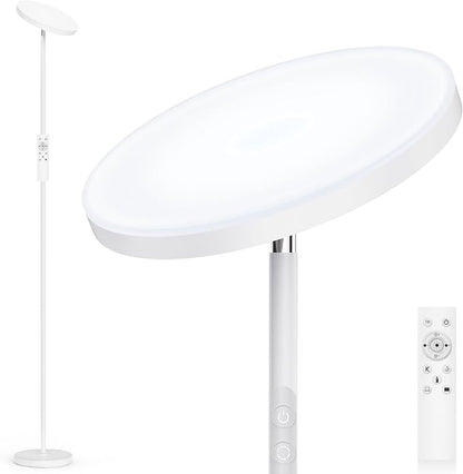 OHLUX Floor Lamps for Living Room, Bright LED Standing Lamp with Remote, Modern Color Changing Tall Lamp with Stepless Dimming, 69" Corner Floor Lamp for Bedroom, Office, White